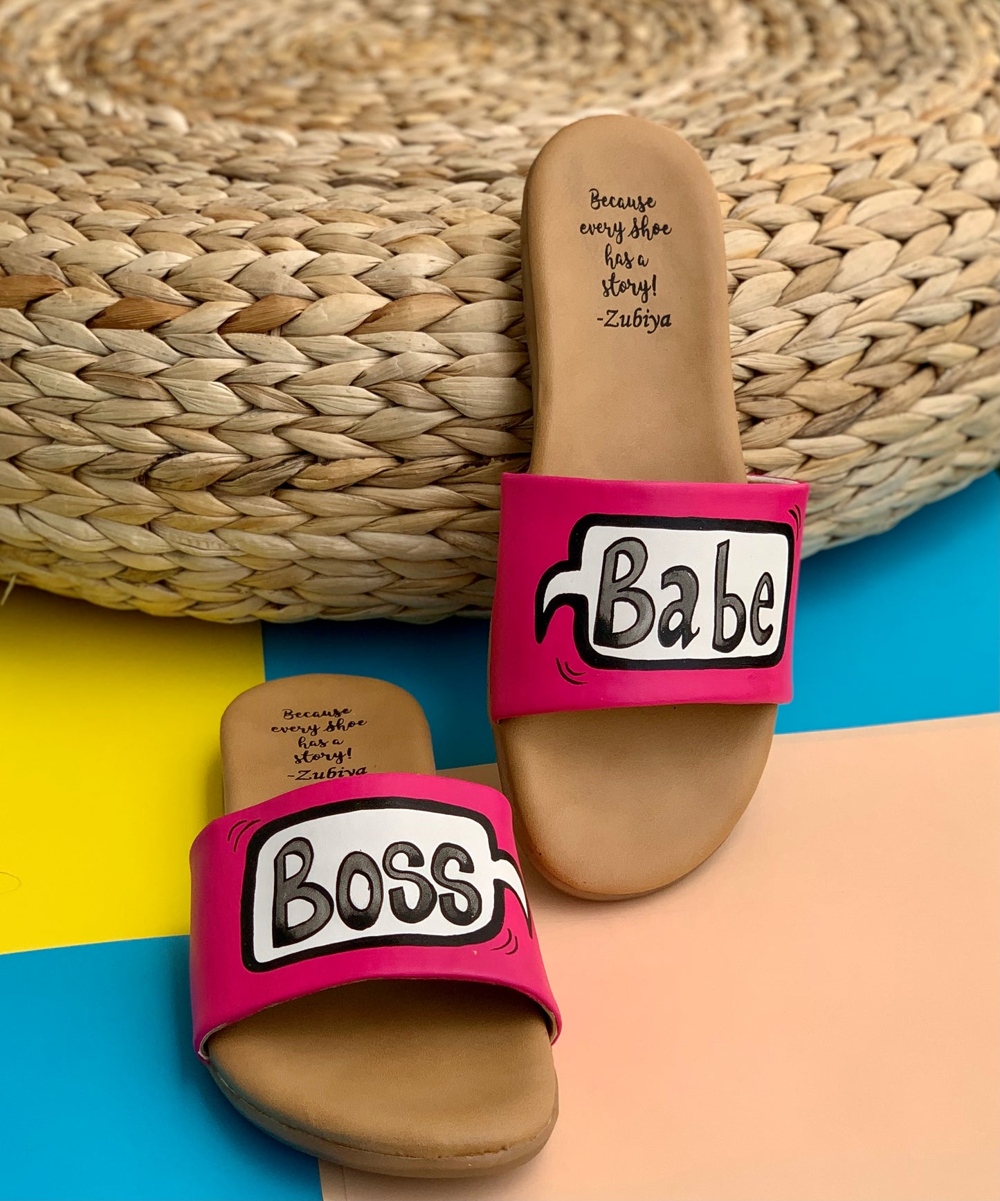 Boss Babe Handpainted Footwear-Brown Base