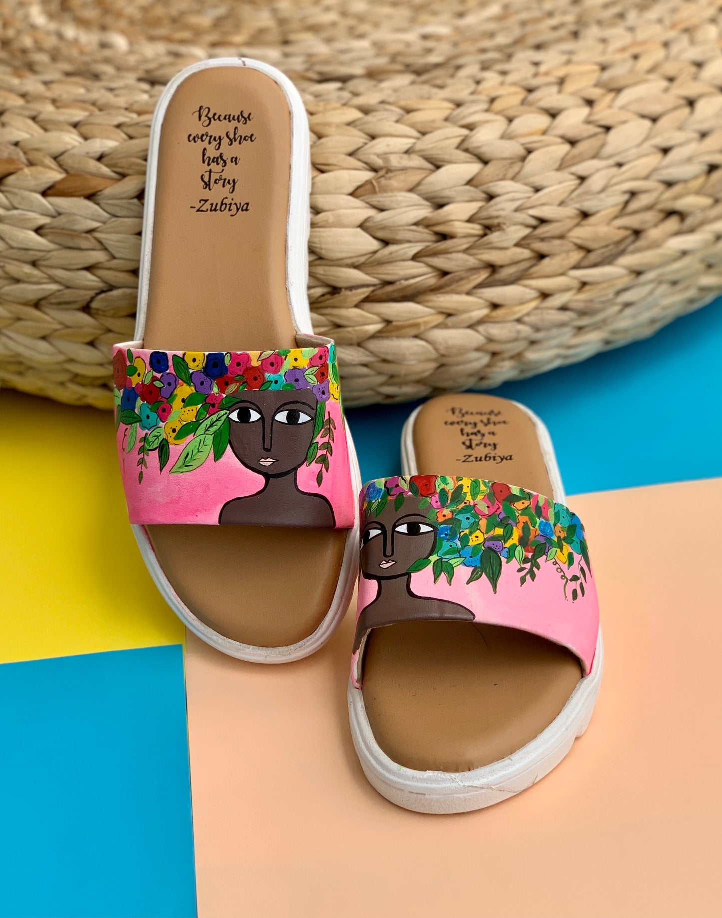 Beautiful Mind Handpainted Footwear-White Base