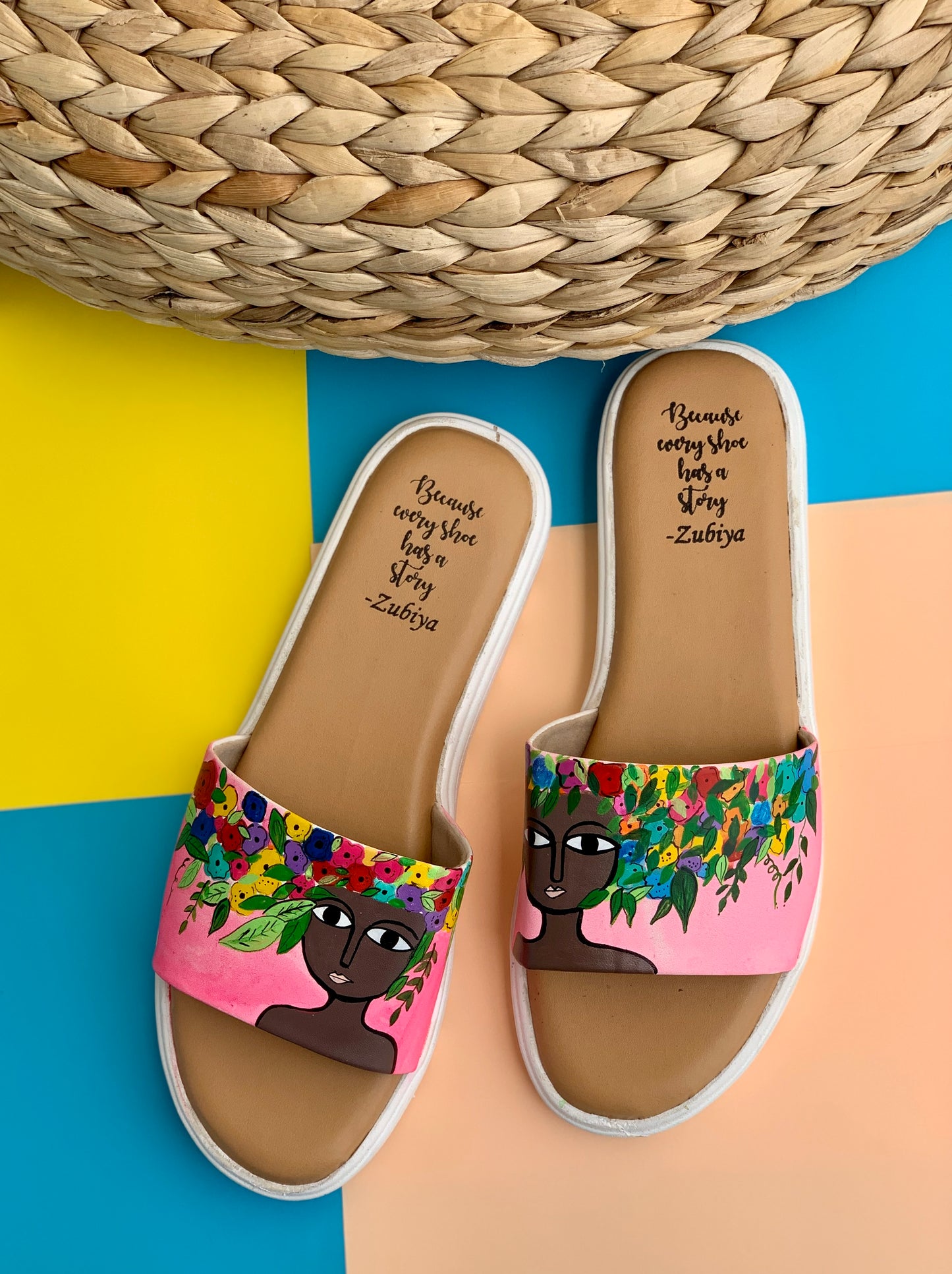 Beautiful Mind Handpainted Footwear-White Base