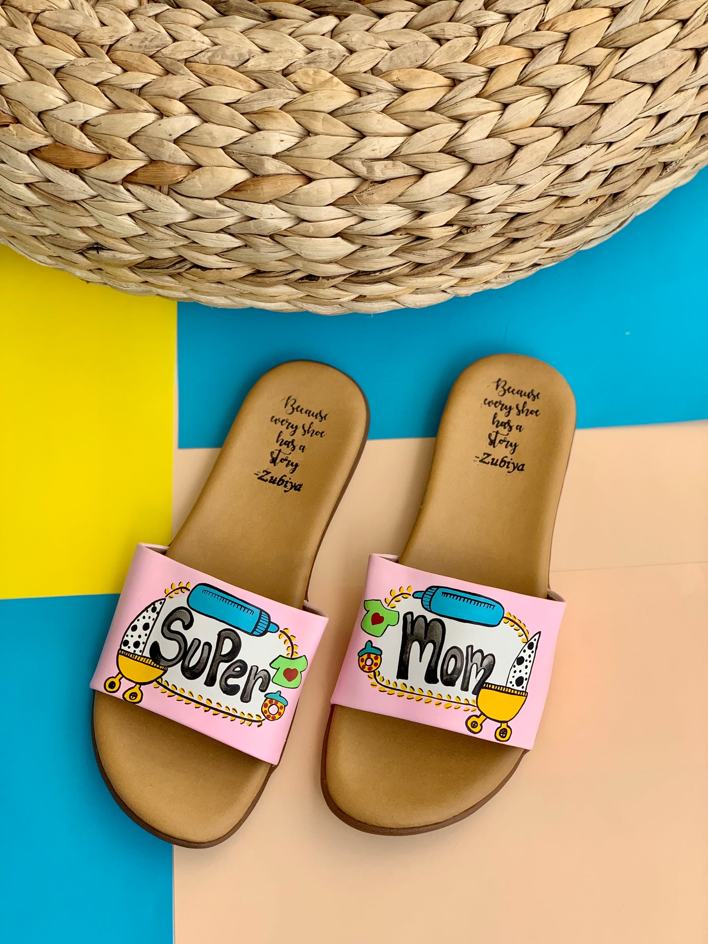 Super Mom Baby Details Handpainted Footwear-Brown Base