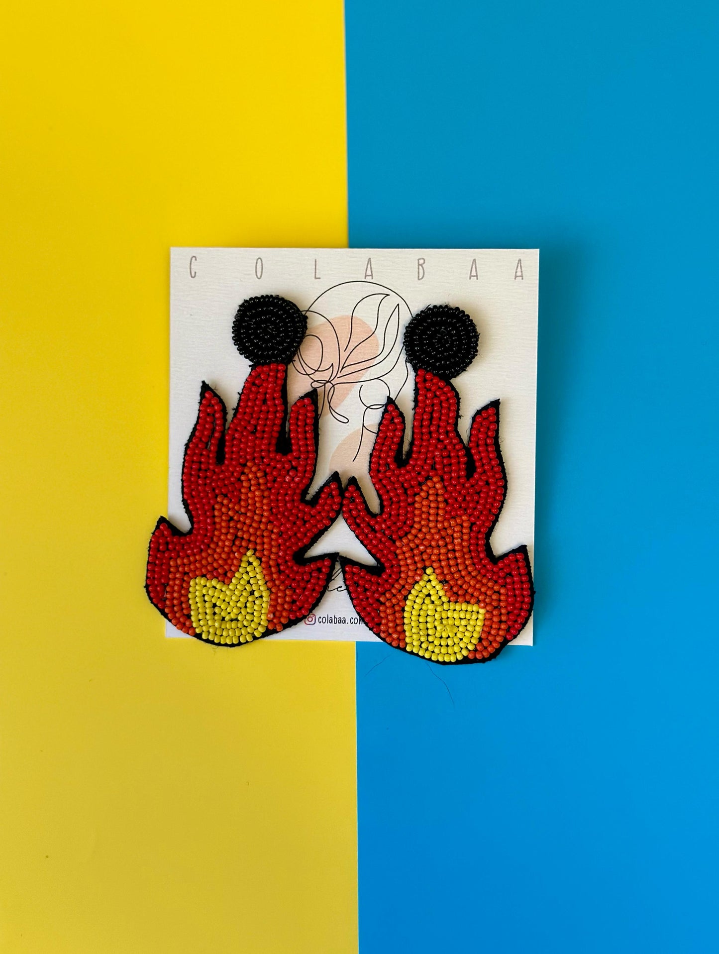 Fire Beaded Earrings