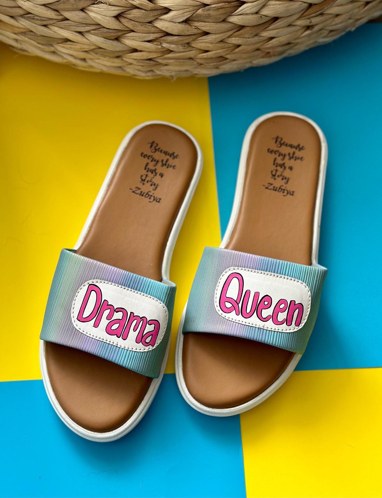 Drama Queen Iridiscent Handpainted Footwear-White Base
