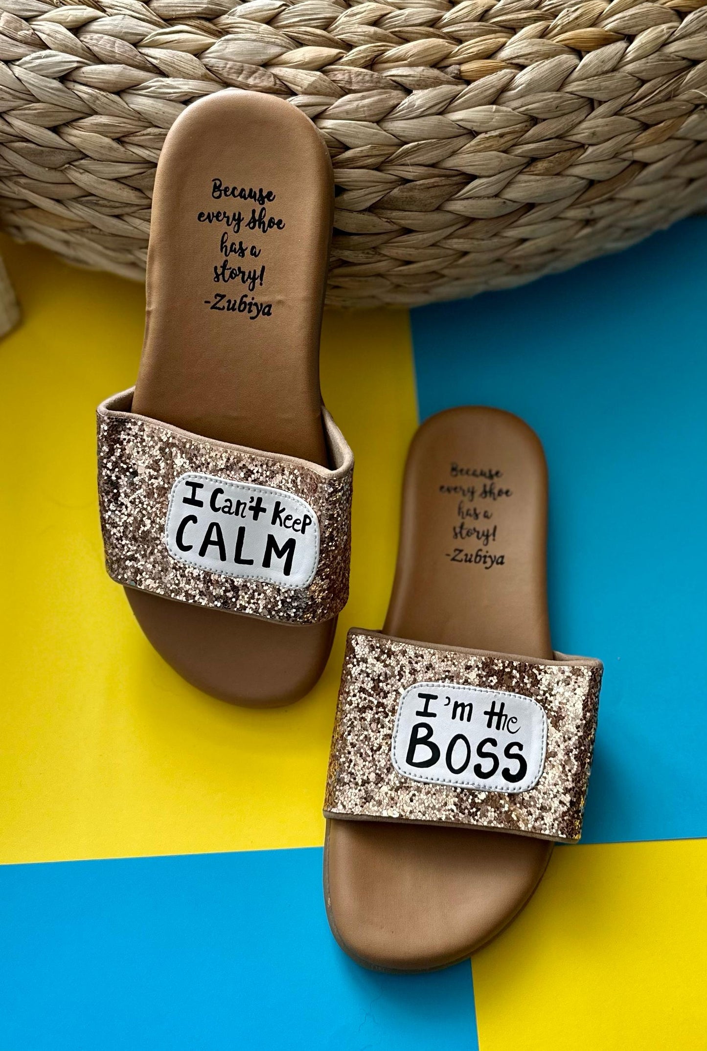 I Can't Keep Calm I'm the Boss Handpainted Footwear-Brown Base