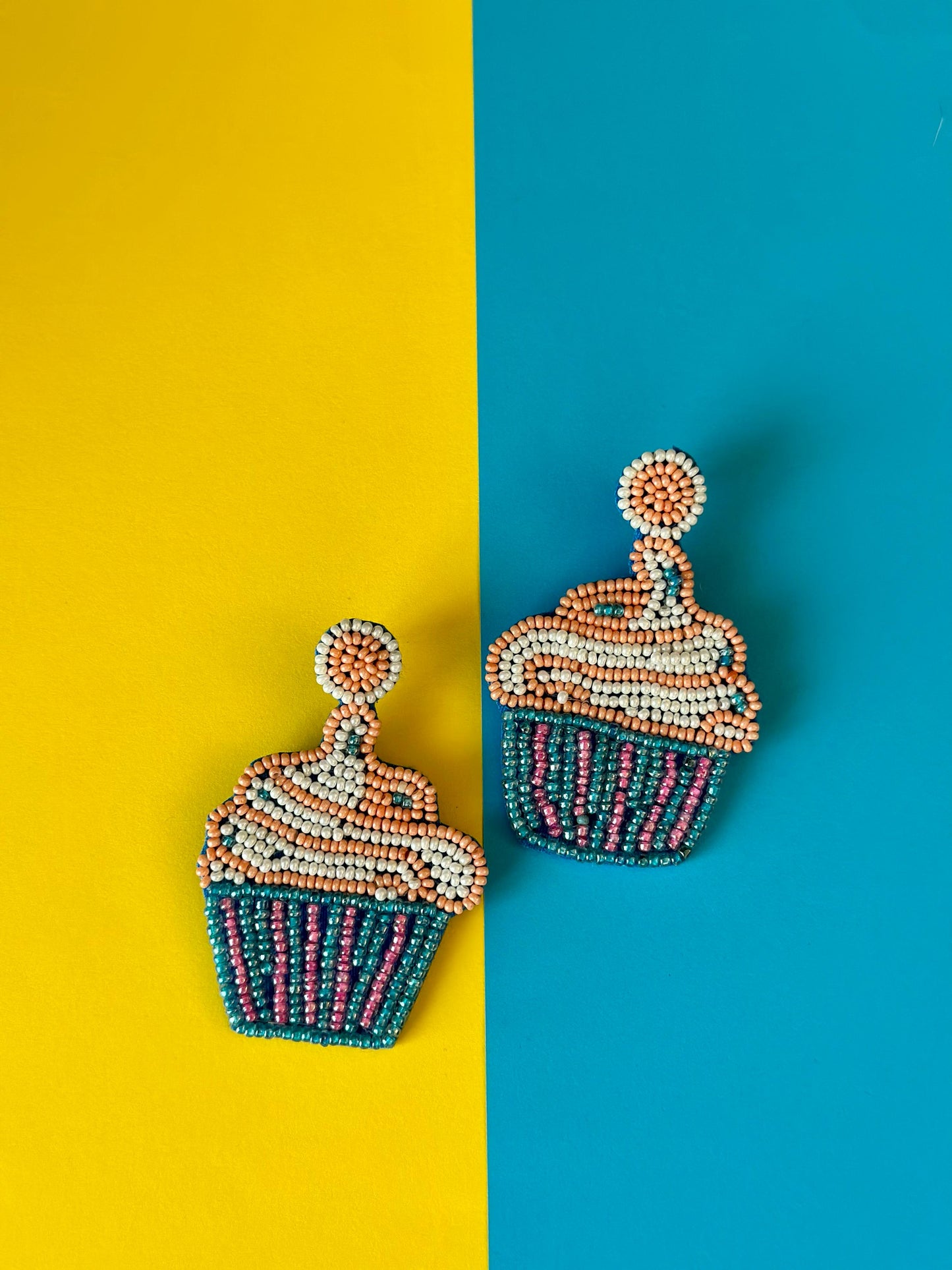 Cupcake Beaded Earrings