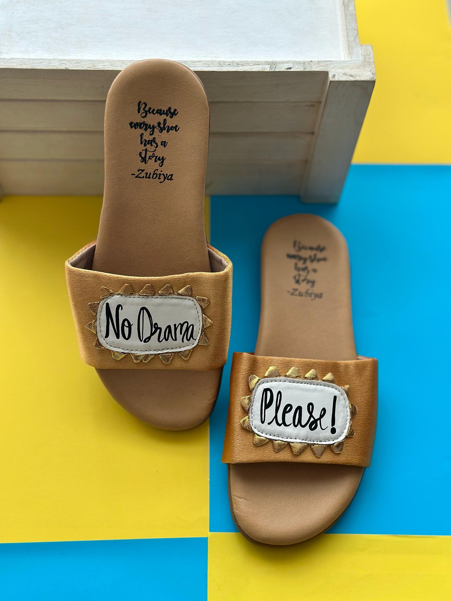 No Drama Please Multicolor Gota Brown Base