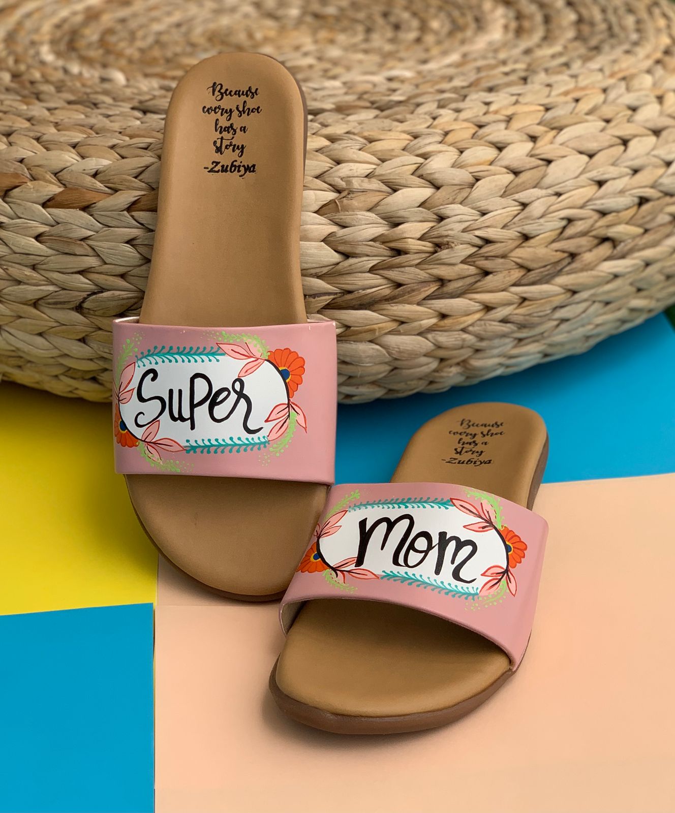 Super Mom Floral Brown Base Slide