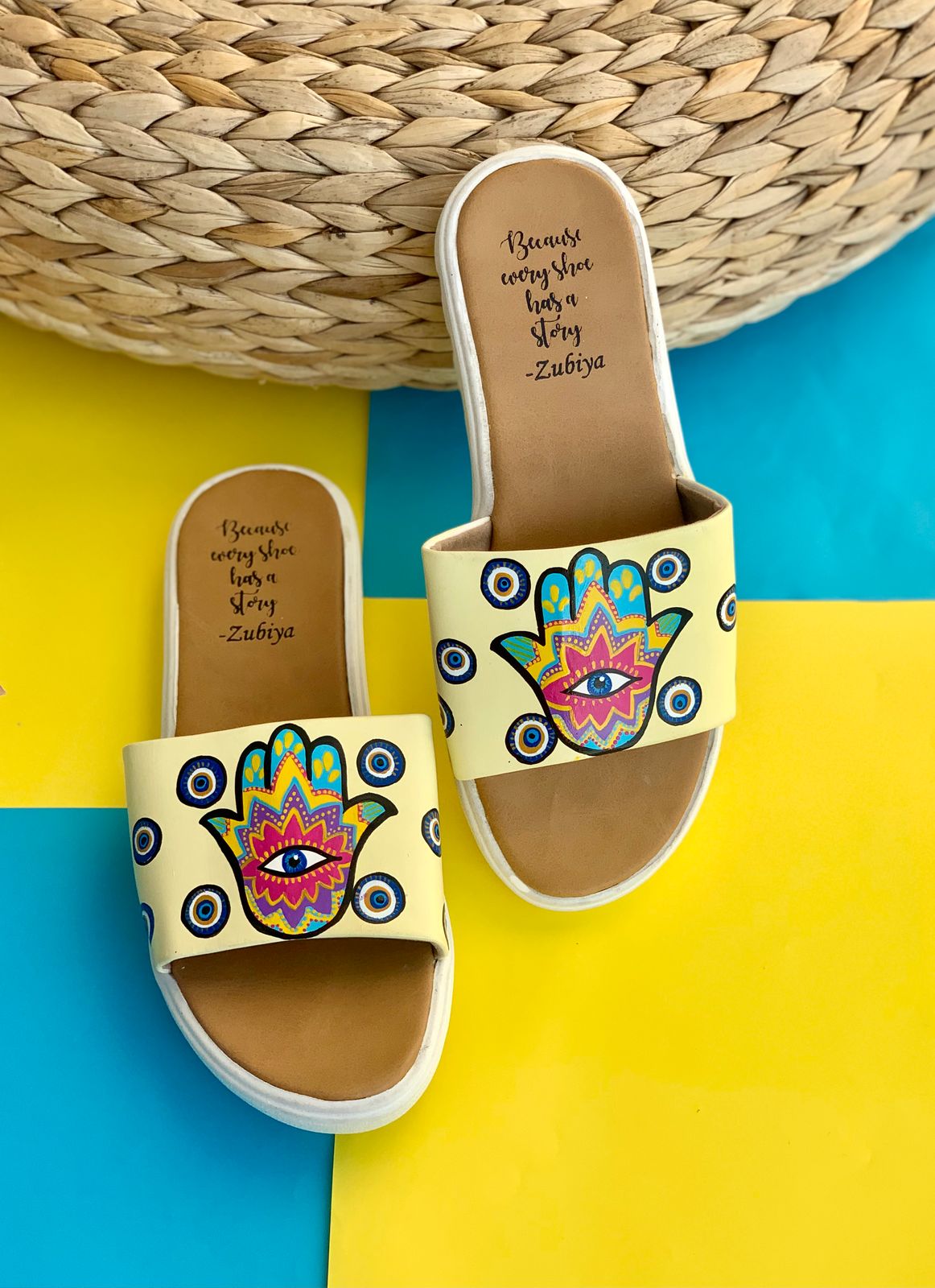 Hand Of Hamza Yellow White Base Slides