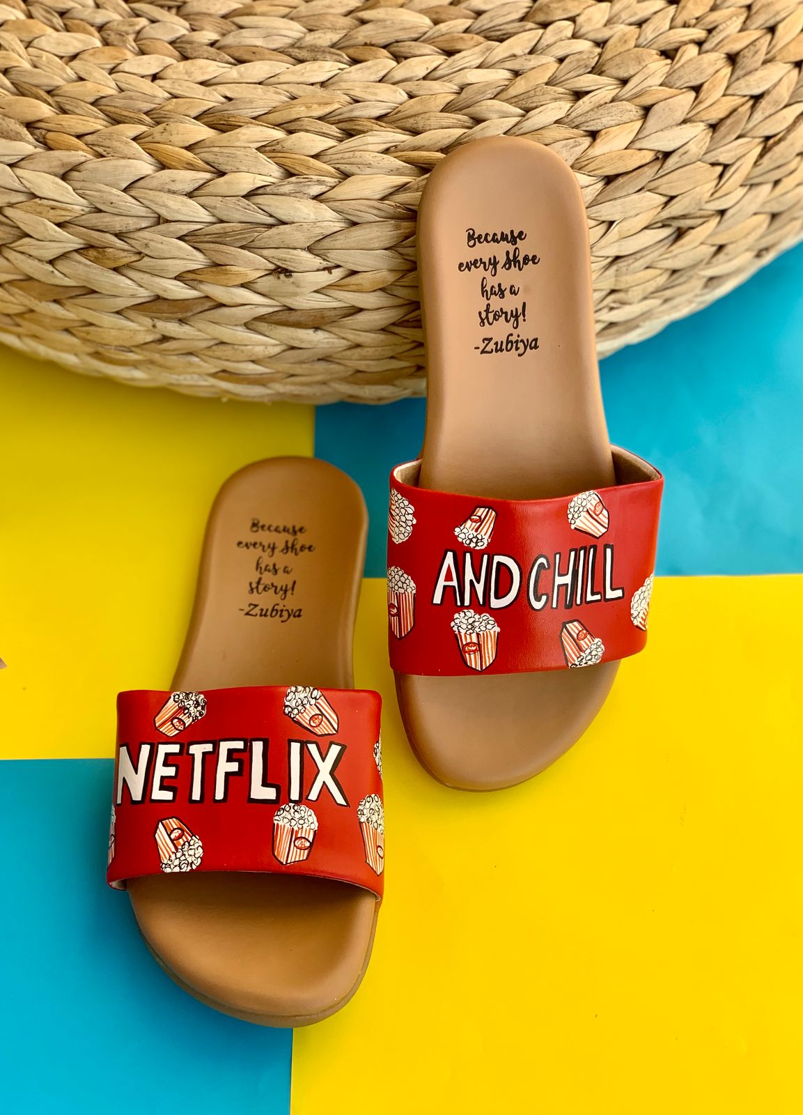 Netflix & Chill Red Brown Base Slides