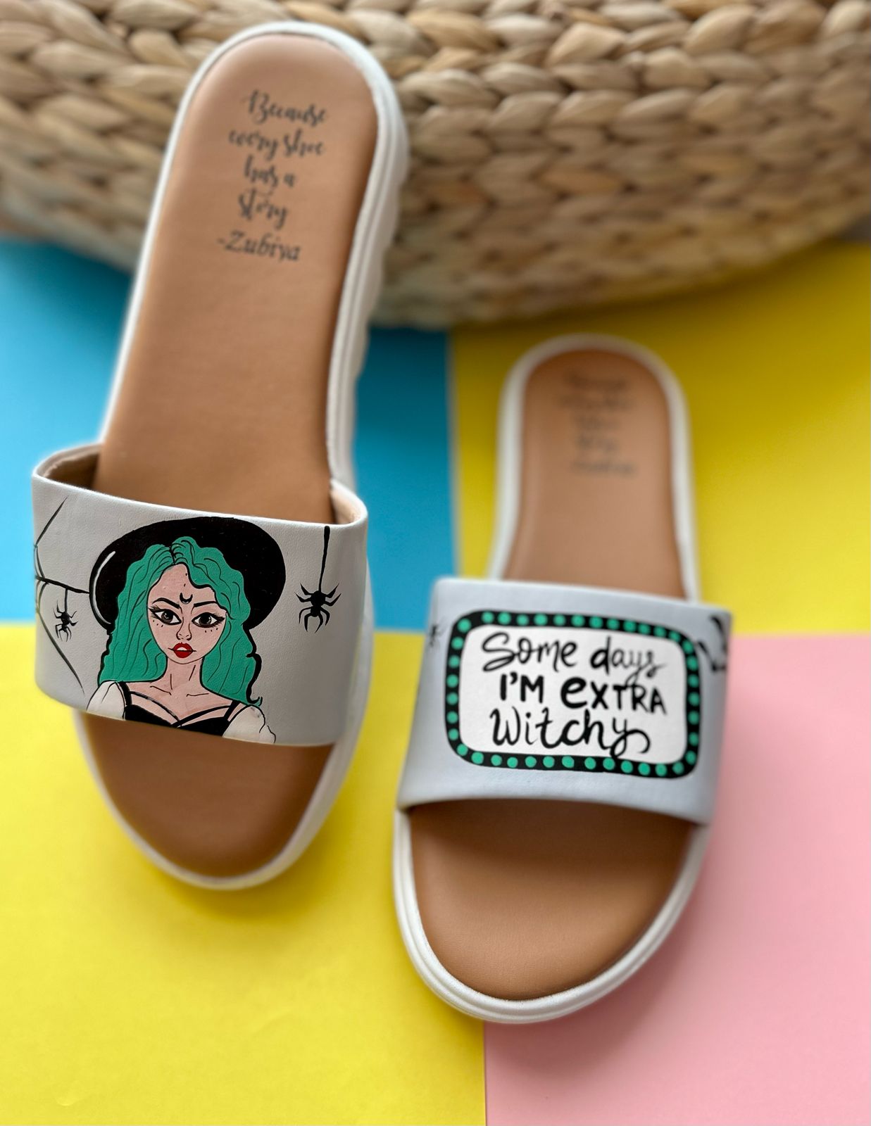 Witchy Grey White Base Slides