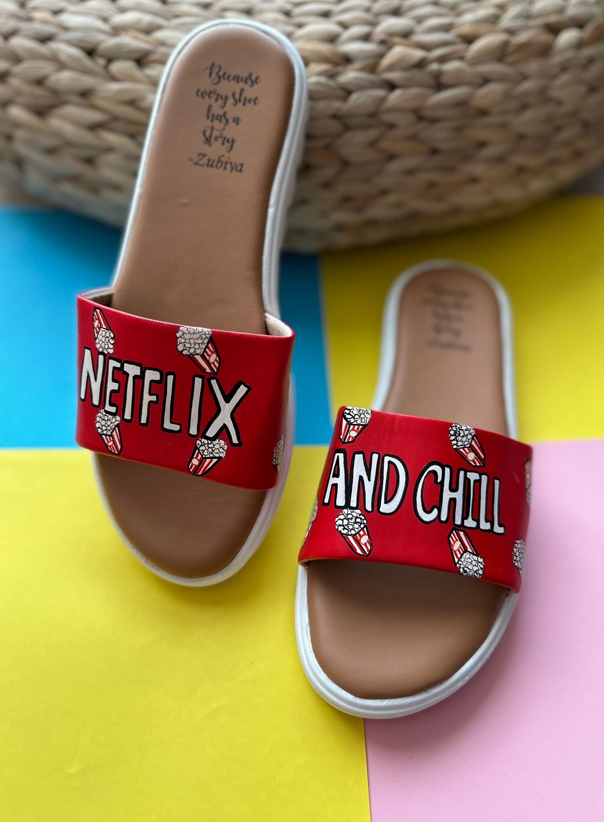 Netflix & Chill Red White Base Slides