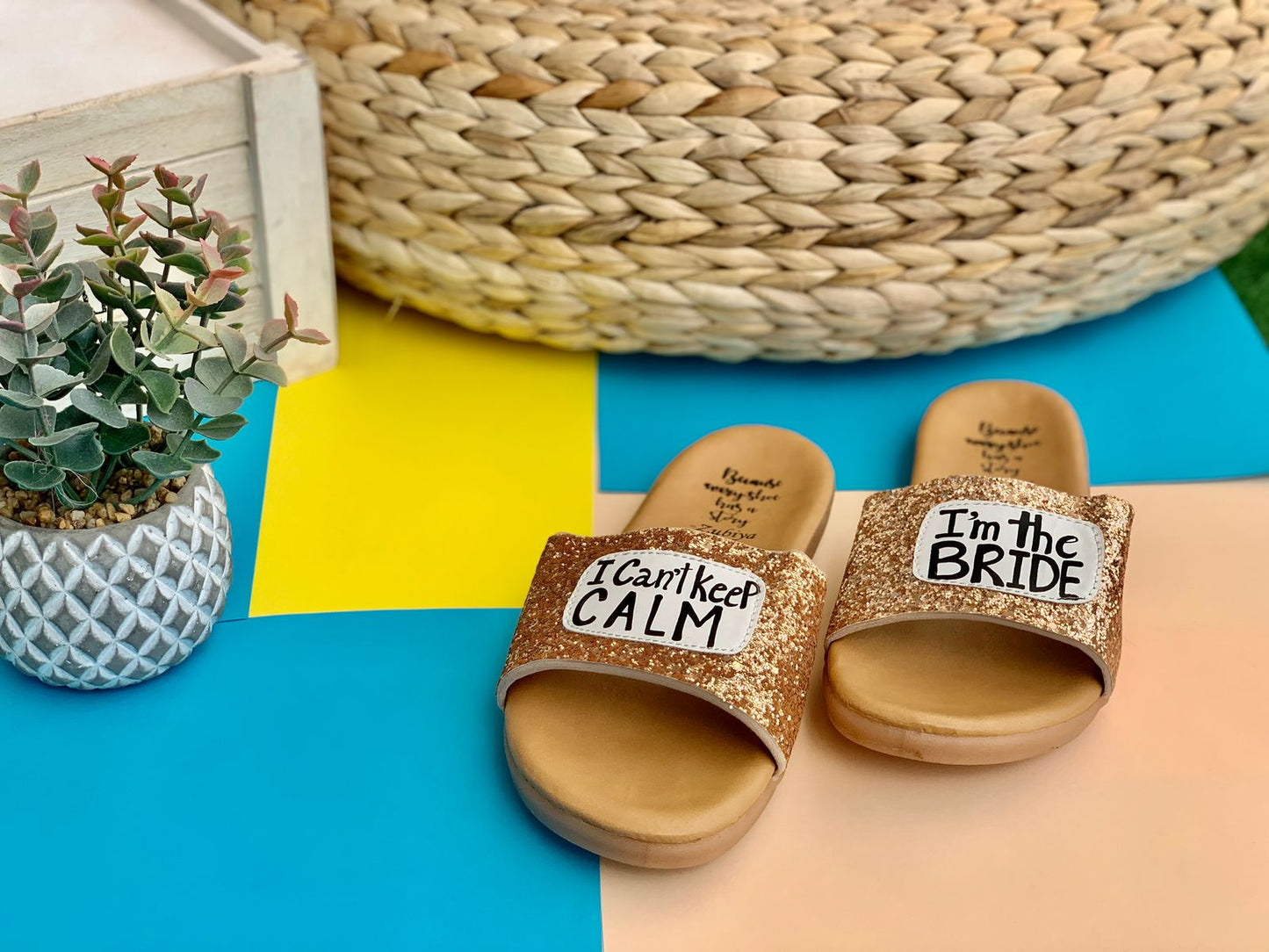 I Cant Keep Calm Bride Gold Gllitter Brown Base