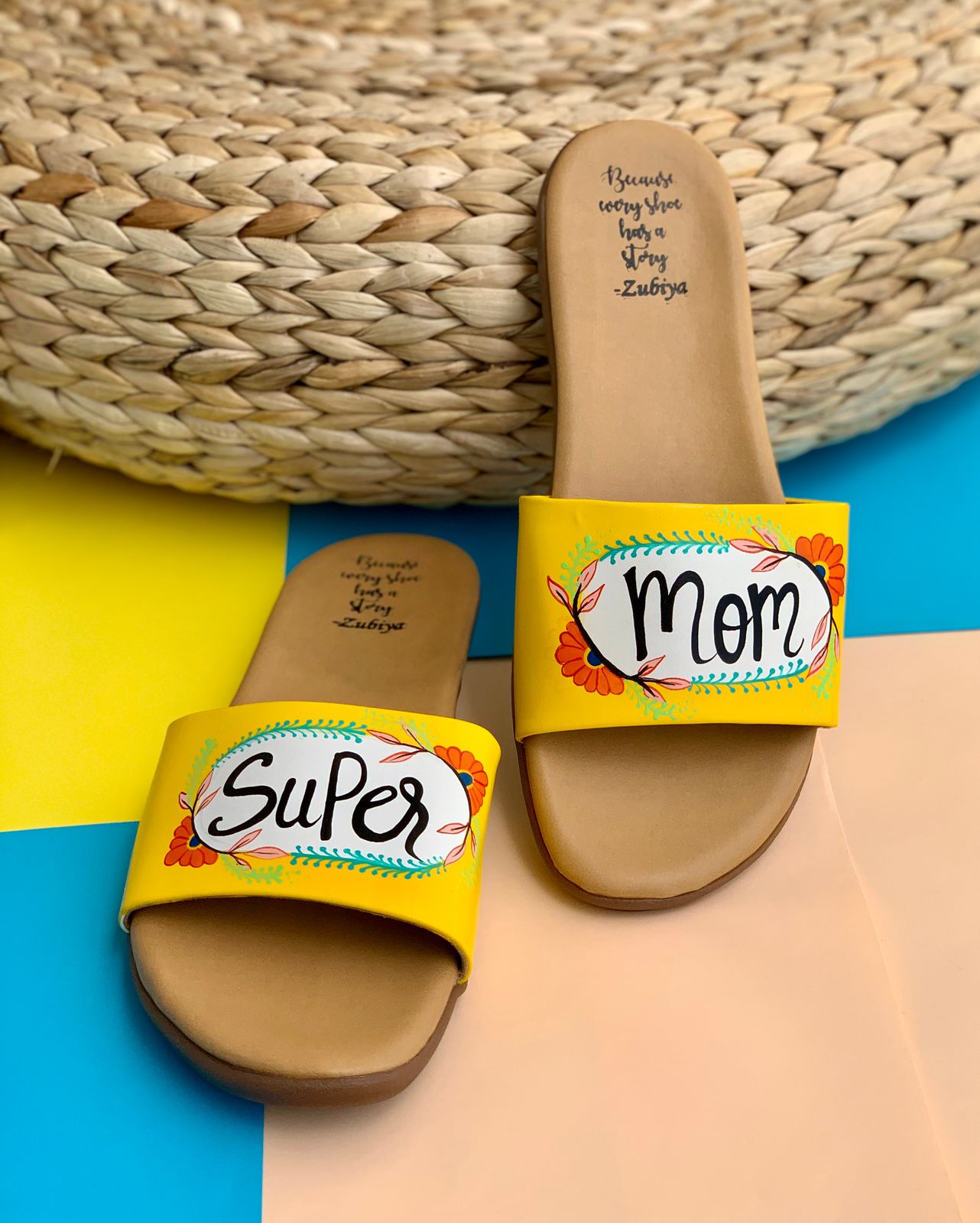 Super Mom Floral Brown Base Slide