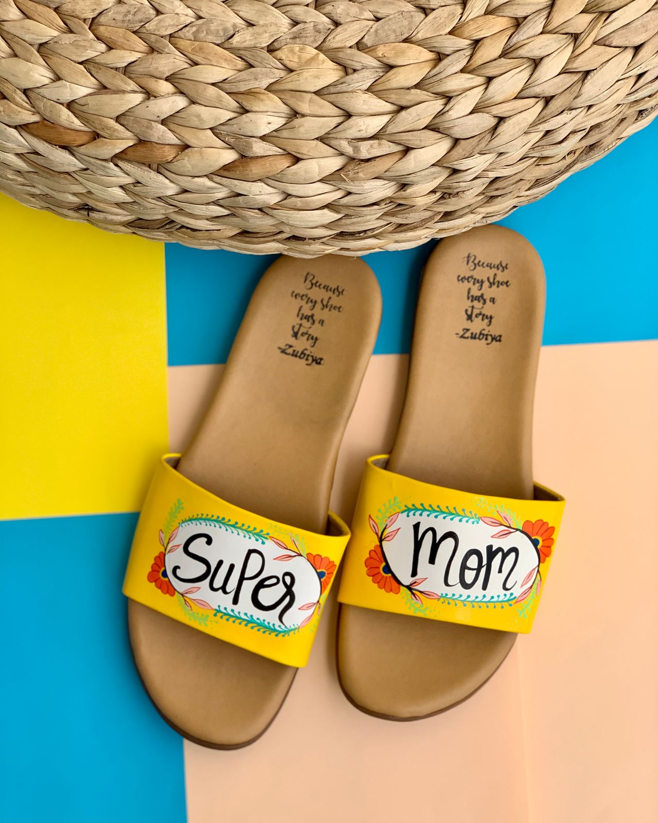 Super Mom Floral Brown Base Slide