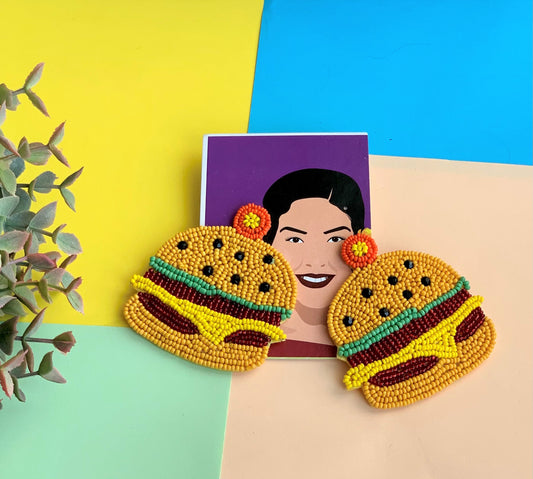 Burger Beaded Earrings