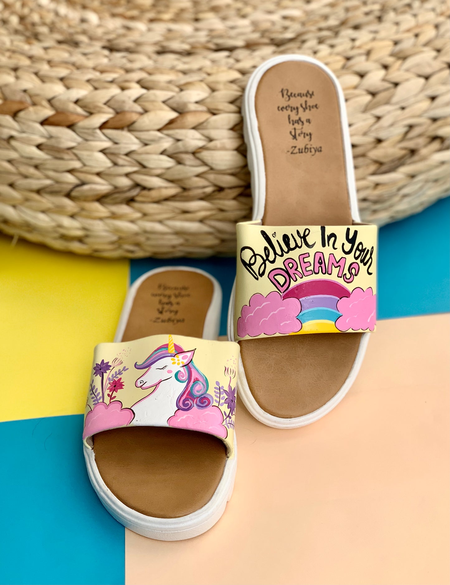 Unicorn Handpainted Footwear-White Base