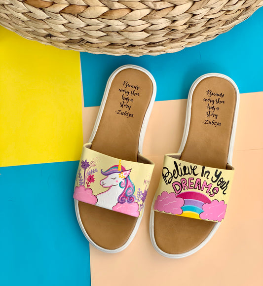 Unicorn Handpainted Footwear-White Base