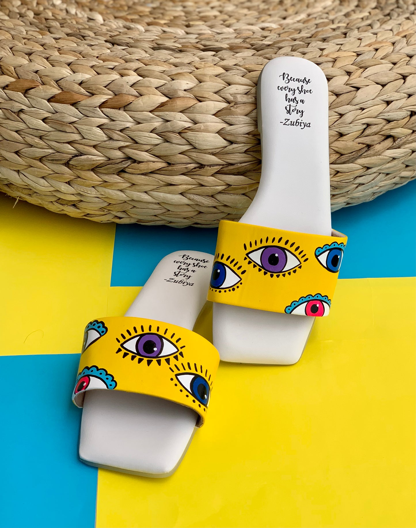Evil Eye Handpainted Square Toe Footwear