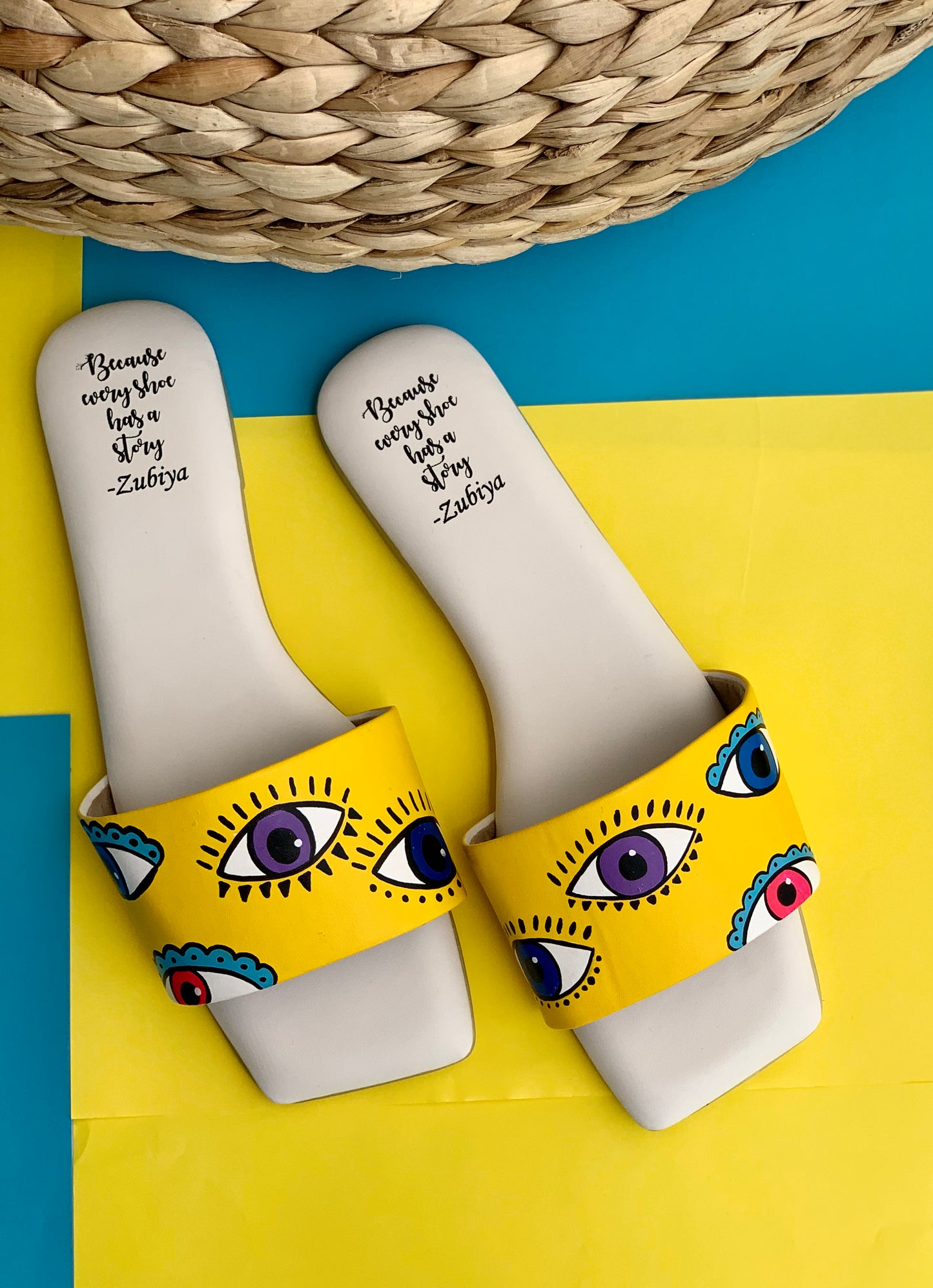 Evil Eye Handpainted Square Toe Footwear