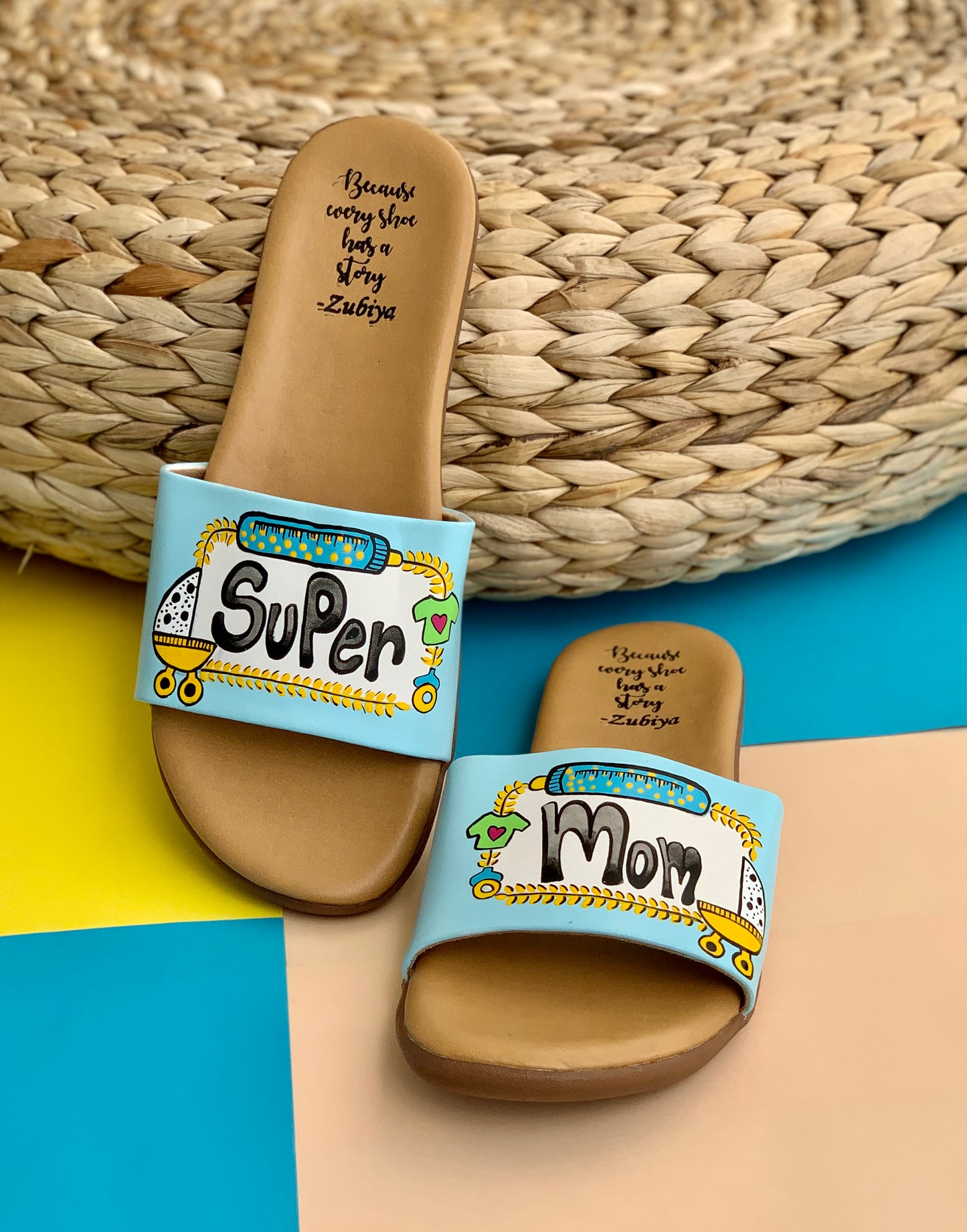 Super Mom Baby Details Handpainted Footwear-Brown Base