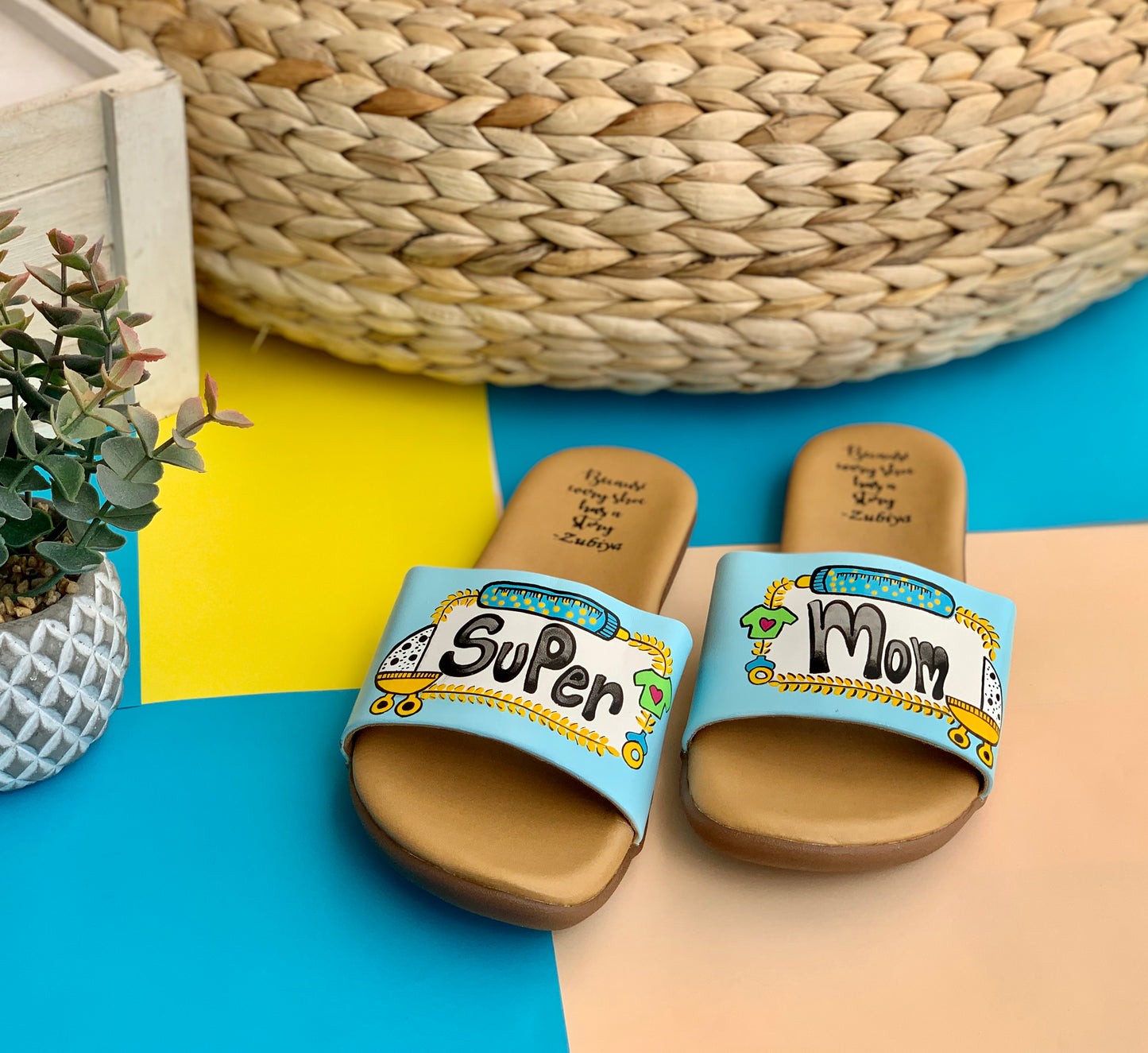 Super Mom Baby Details Handpainted Footwear-Brown Base