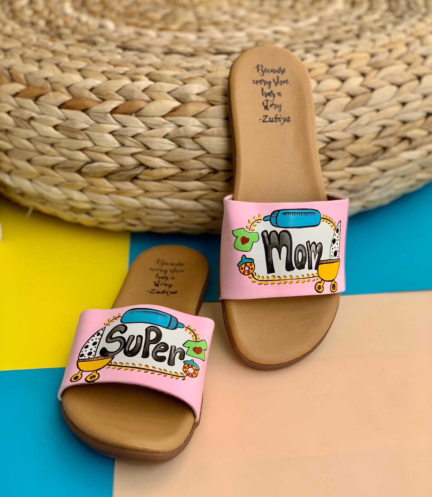 Super Mom Baby Details Handpainted Footwear-Brown Base
