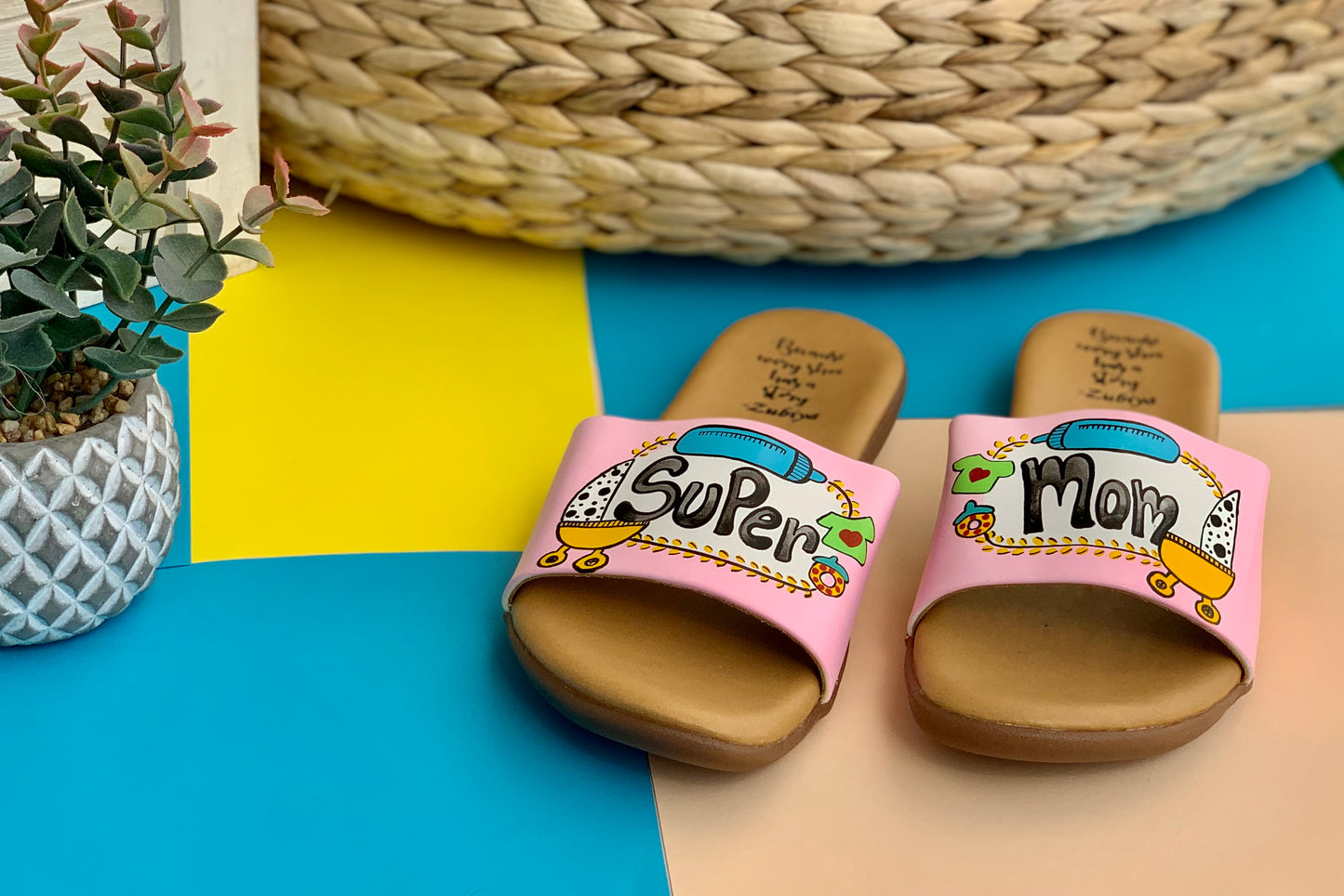 Super Mom Baby Details Handpainted Footwear-Brown Base