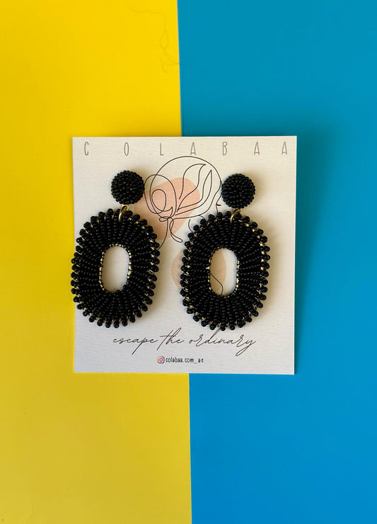 Oval Beaded Earrings