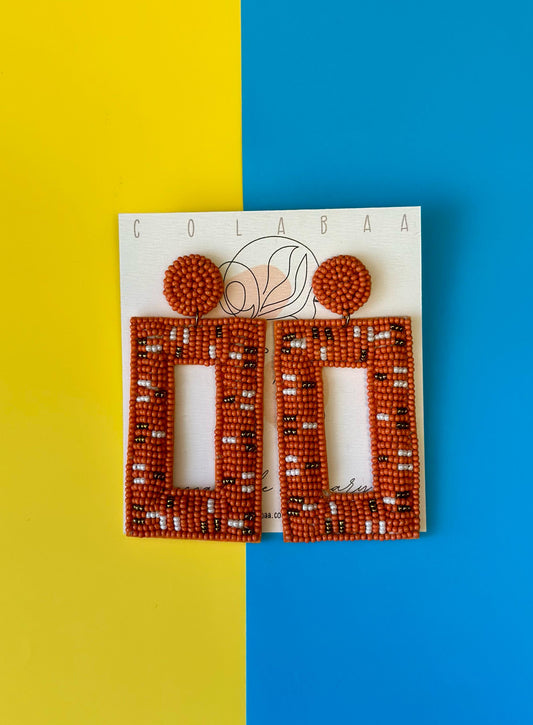 Rectangle Beaded Earrings