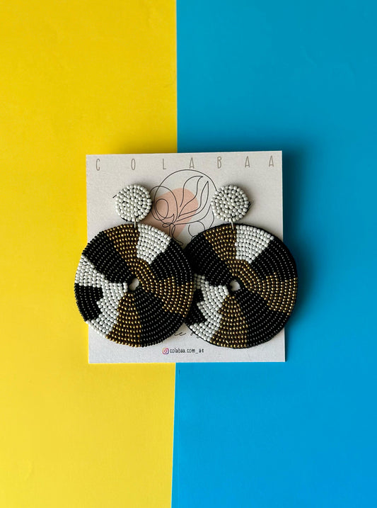 Multi Colour Round Beaded Earrings