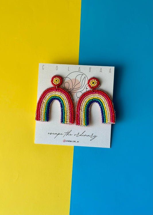 Rainbow Beaded Earrings