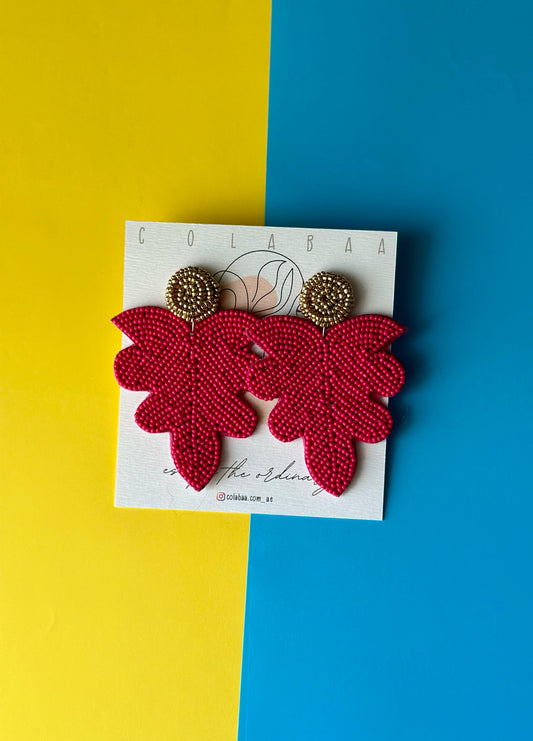 Maple Leaf Beaded Earrings