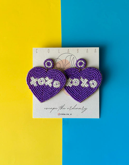 Heart XOXO Beaded Earrings