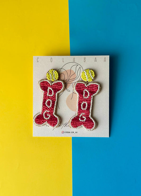 Dog Bone Beaded Earrings