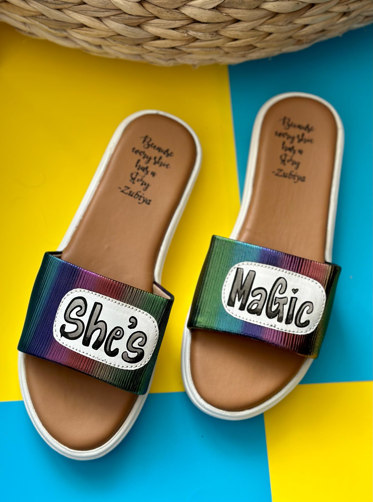 She's Magic Handpainted Footwear- White Base