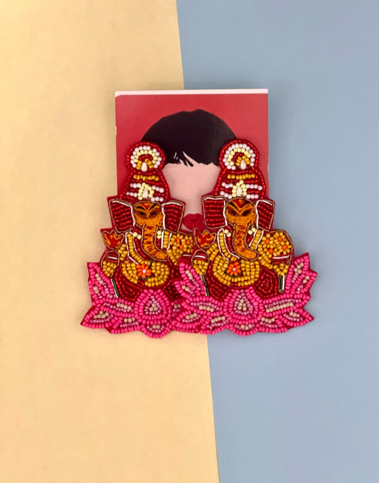 Ganesha Beaded Earrings