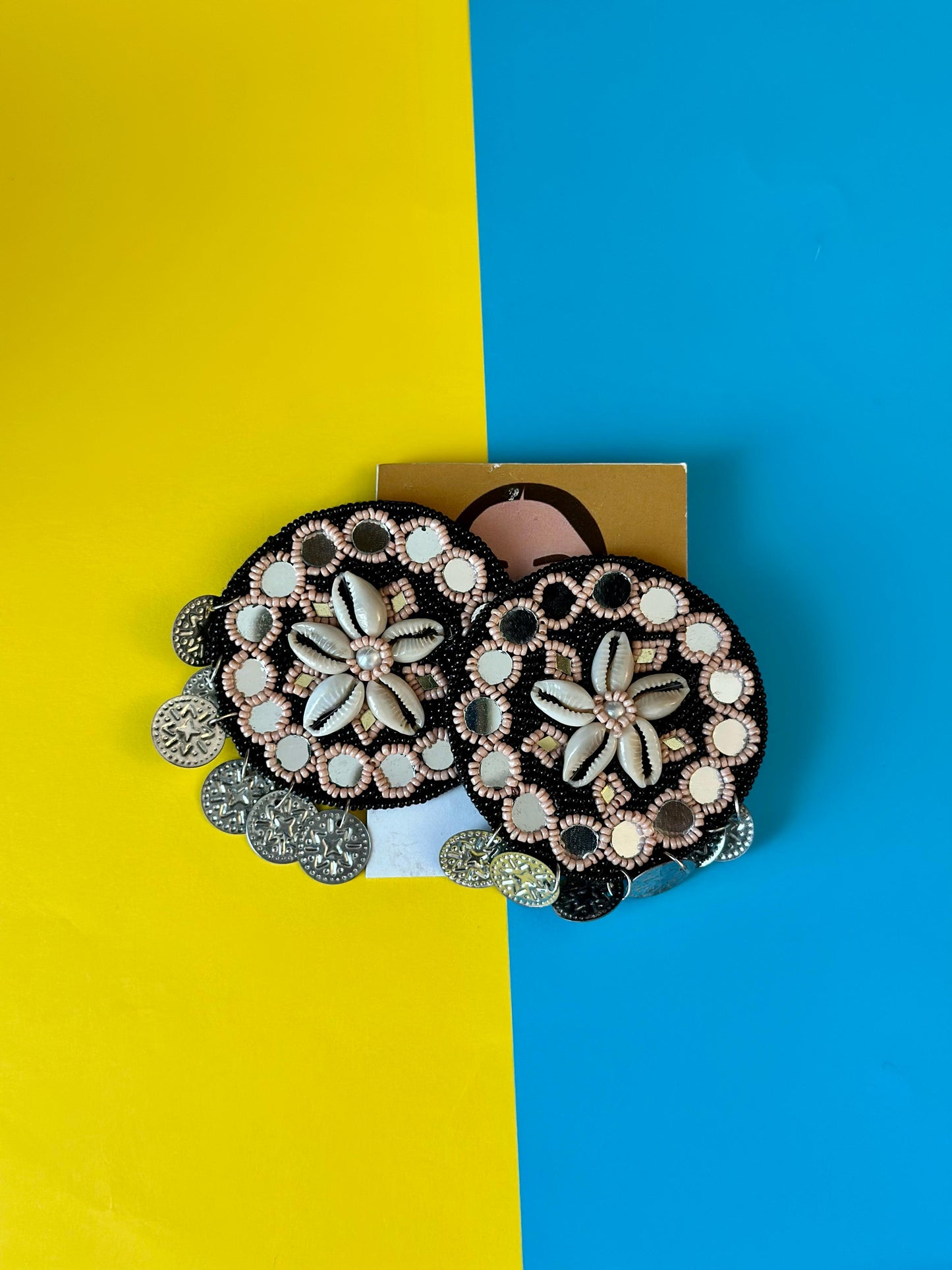 Black Coin Dangling Earrings