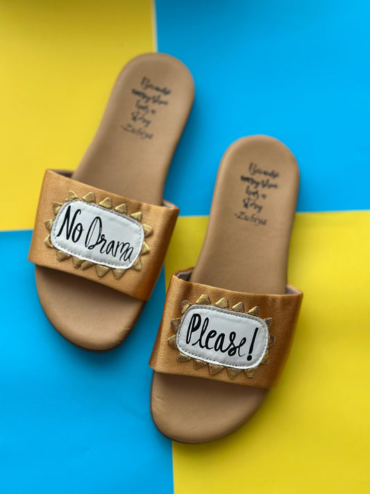 No Drama Please Multicolor Gota Brown Base