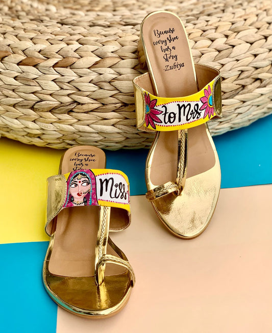Miss to Mrs Gold Heels