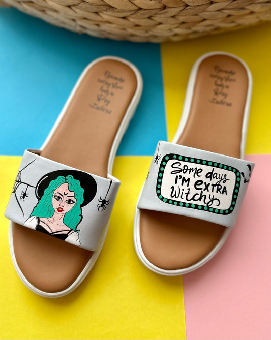 Witchy Grey White Base Slides