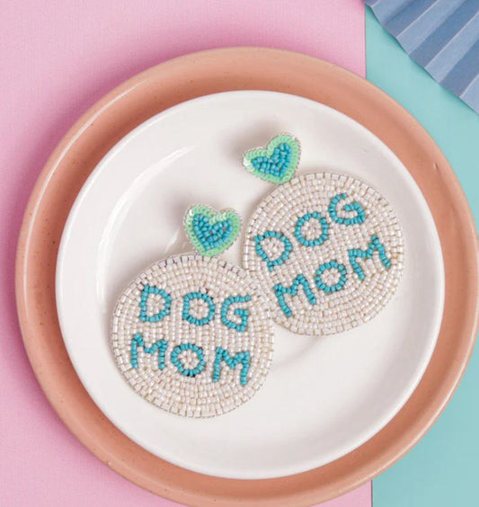 Dog Paw Beaded Earrings
