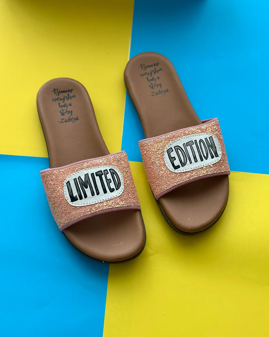 Limited Edition Glitter Handpainted Footwear-Brown Base