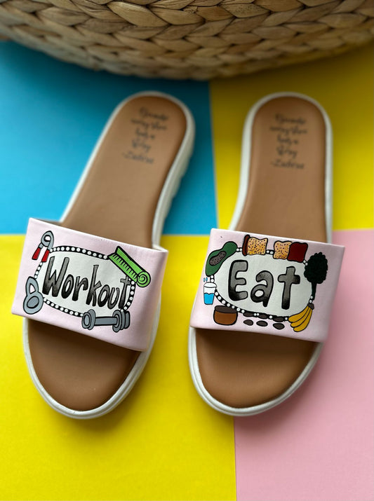 Workout & Eat Handpainted Footwear-White Base
